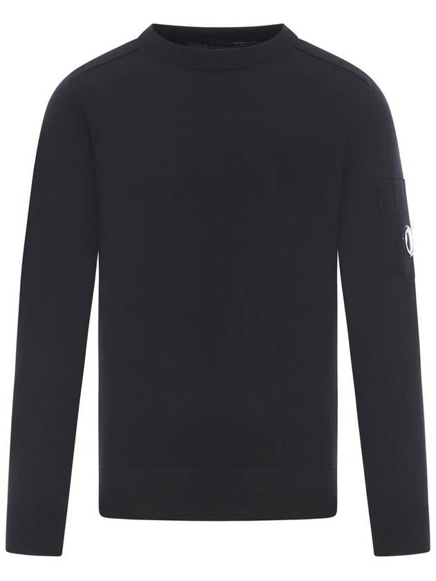 Extra Fine Merino Wool Crew Neck Knit Top Black - CP COMPANY - BALAAN 2