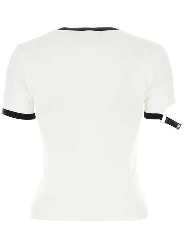 Logo Buckle Short Sleeve T-shirt White - COURREGES - BALAAN 4