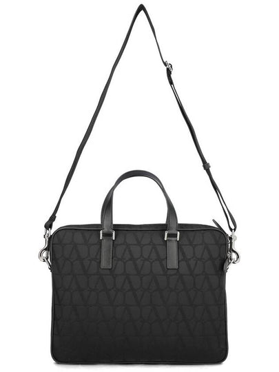 Top Handle Zipper Brief Case Black - VALENTINO - BALAAN 2