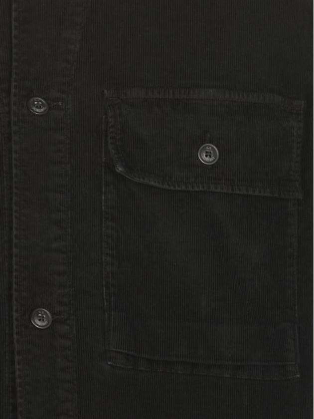 Corduroy Button Utility Shirt Jacket Black - CP COMPANY - BALAAN 6