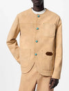 1AFXPD Damier collarless workwear cotton jacket - LOUIS VUITTON - BALAAN 2