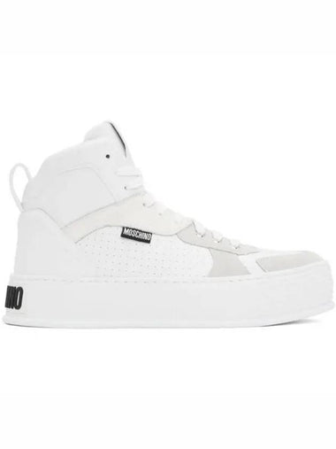 White bump and stripe high top sneakers 241720M236010 1149564 - MOSCHINO - BALAAN 1