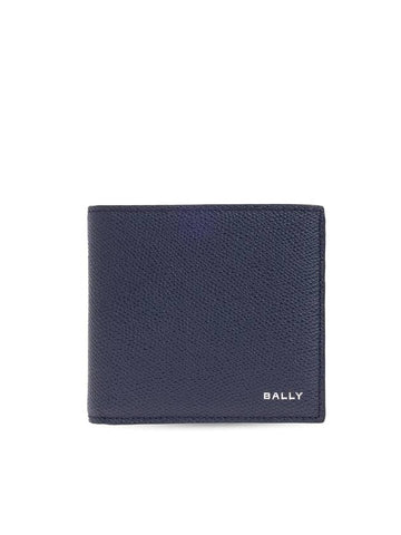 Folding Leather Half Wallet Navy - BALLY - BALAAN 1