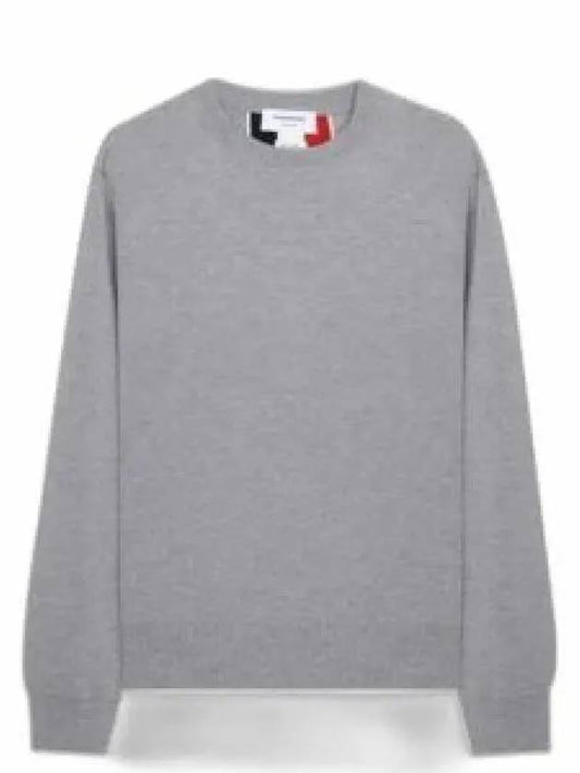 Center Back Striped Stitch Merino Wool Knit Top Grey - THOM BROWNE - BALAAN 2