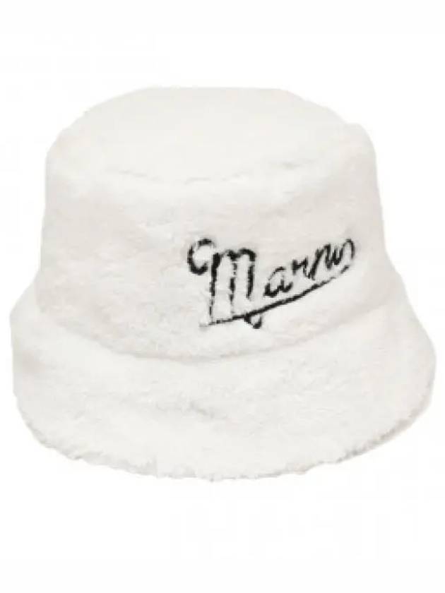 Embroidered Logo Bucket Hat Lily White - MARNI - BALAAN 2