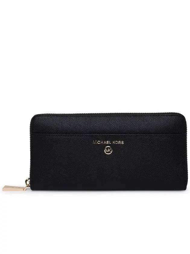 Women's Logo Zipper Long Wallet Black - MICHAEL KORS - BALAAN 1