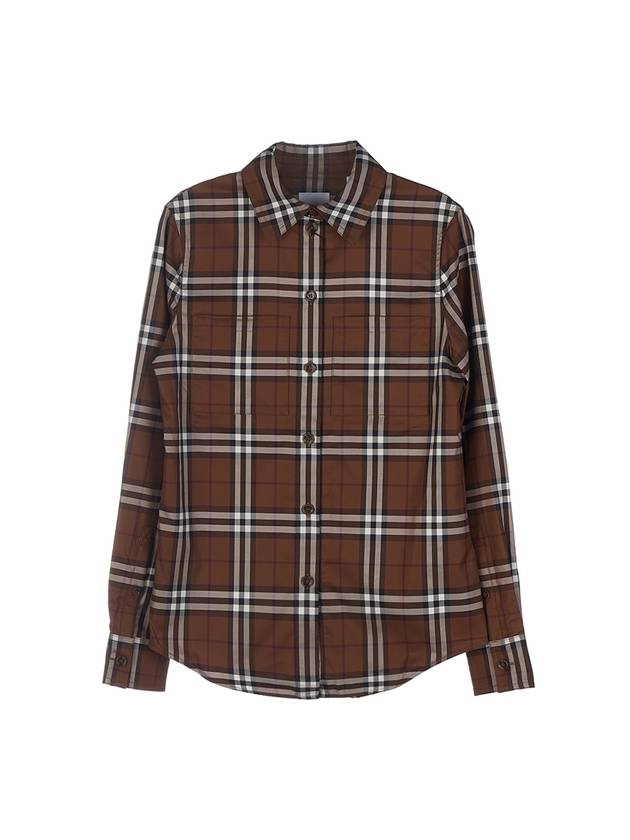 Vintage Check Cotton Long Sleeve Shirt Birch Brown - BURBERRY - BALAAN 1