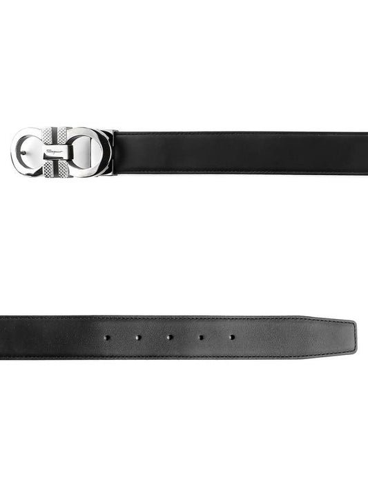 Reversible Leather Belt Black - SALVATORE FERRAGAMO - BALAAN 2