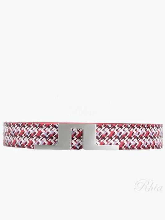 Betsy Print JL Micro Bridge Leather Belt Rose Red - J.LINDEBERG - BALAAN 2