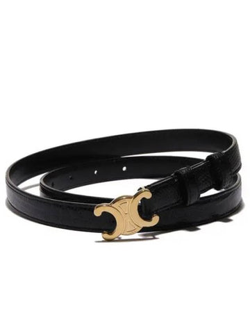 Small Lizard Triomphe Belt Black - CELINE - BALAAN 1