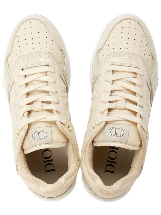 B27 Oblique Gravity Leather Low Top Sneakers Beige - DIOR - BALAAN 3