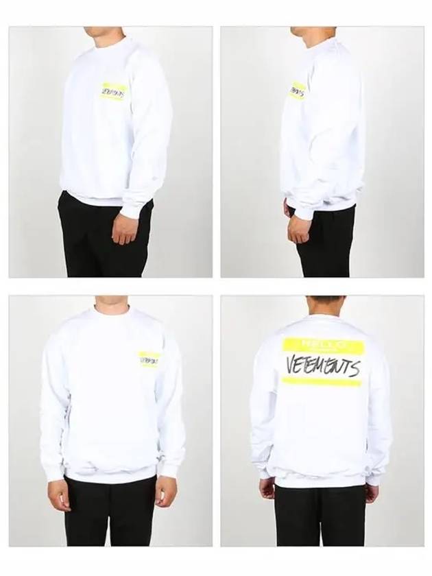 Name Tag Print Cotton Sweatshirt White - VETEMENTS - BALAAN 3