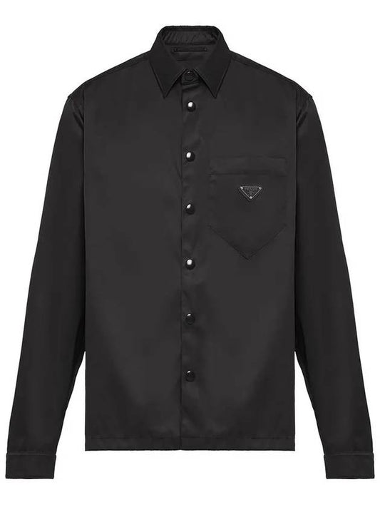 Triangle Logo Re-Nylon Long Sleeve Shirt Black - PRADA - BALAAN 2