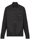 Triangle Logo Re-Nylon Long Sleeve Shirt Black - PRADA - BALAAN 2