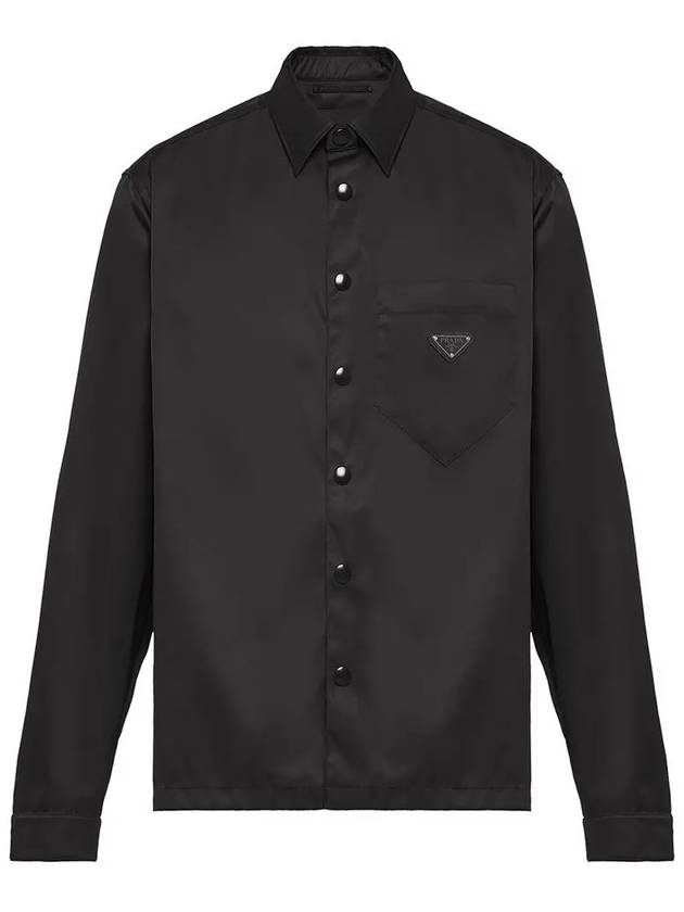 Triangle Logo Re-Nylon Long Sleeve Shirt Black - PRADA - BALAAN 2