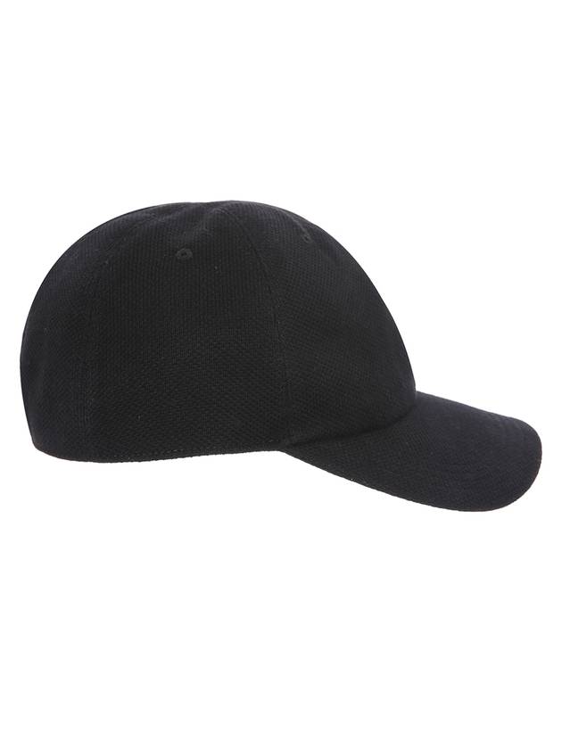 UCAPP25 BLACK side logo embroidered cotton black ball cap - KITON - BALAAN 3
