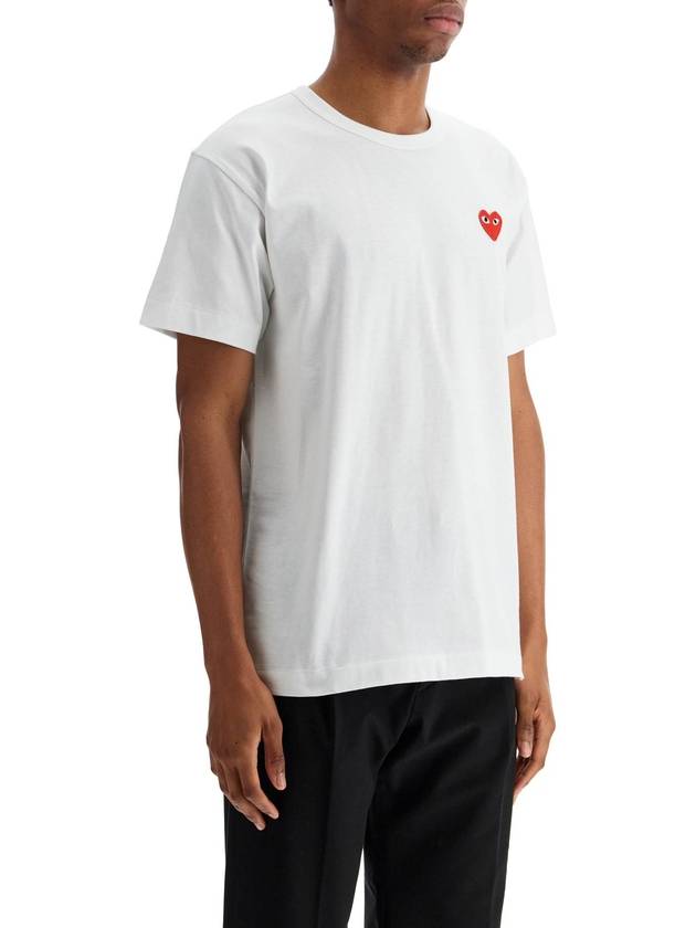 t-shirt cotone bianco con logo cuore rosso unisex - COMME DES GARCONS PLAY - BALAAN 3