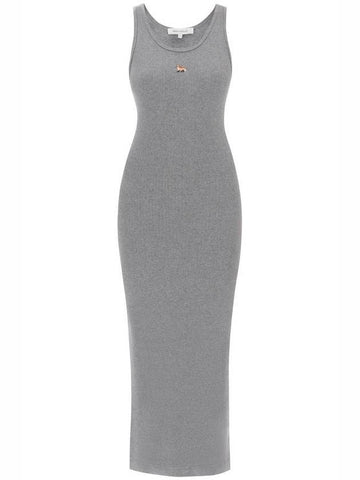 Baby Fox Ribbed Tank Long Dress Grey - MAISON KITSUNE - BALAAN 1