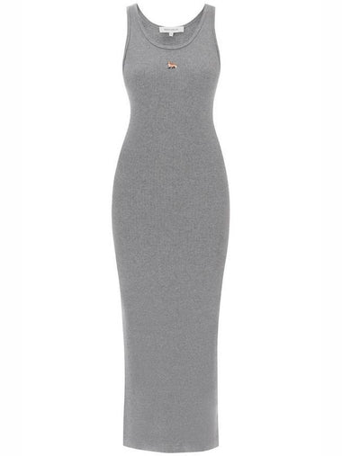 Baby Fox Ribbed Tank Long Dress Grey - MAISON KITSUNE - BALAAN 1