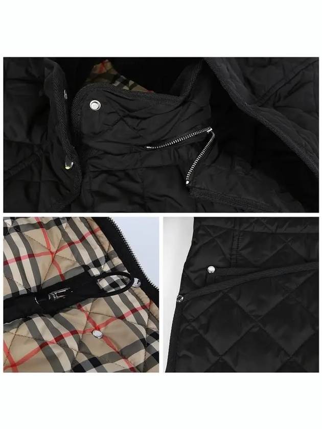 Diamond Quilted Long Nylon Jacket Black - BURBERRY - BALAAN 7