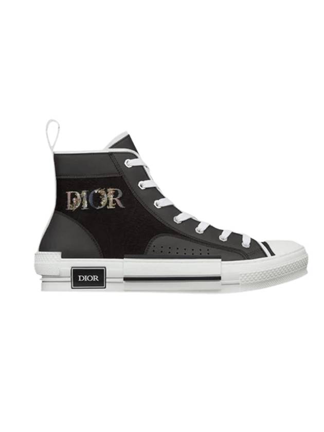 Logo B23 Canvas High Top Sneakers White Black - DIOR - BALAAN 1