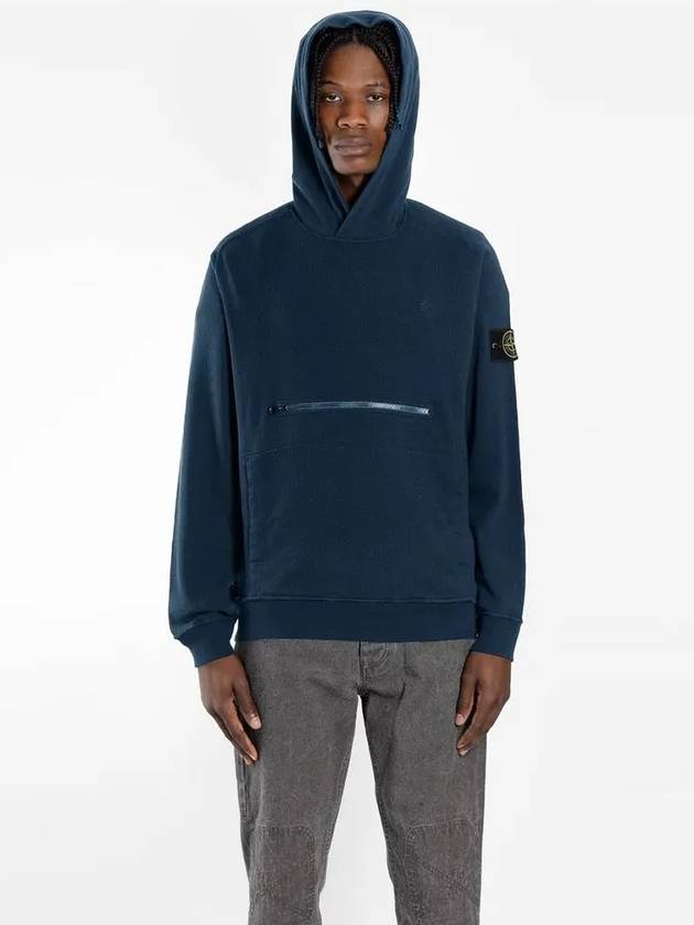 11Th Anniversary Wappen Front Zipper Hoodie Blue - STONE ISLAND - BALAAN 3