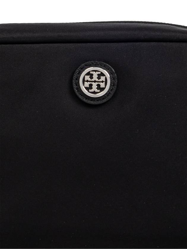 Tory Burch Cosmetic Bag With Logo-shaped Appliqué, Women's, Black - TORY BURCH - BALAAN 5