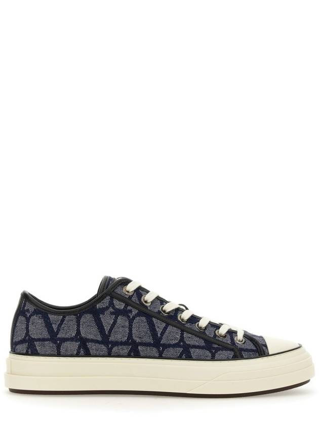 Totalloop Effect Low Top Sneakers Denim Blue - VALENTINO - BALAAN 3