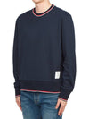 Logo Tab RWB Stripe Trimming Knit Top Navy - THOM BROWNE - BALAAN 3