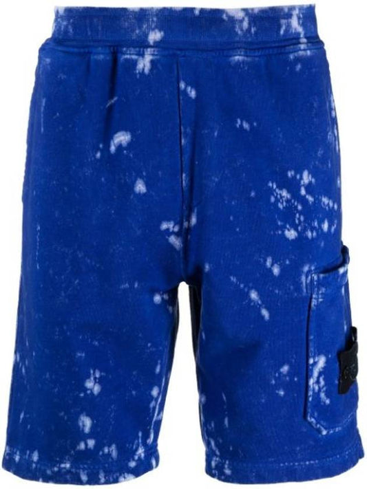 Waffen Patch Off Dye Bermuda Shorts Blue - STONE ISLAND - BALAAN 2