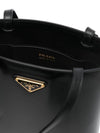 Brushed Leather Tote Bag Nero - PRADA - BALAAN 4