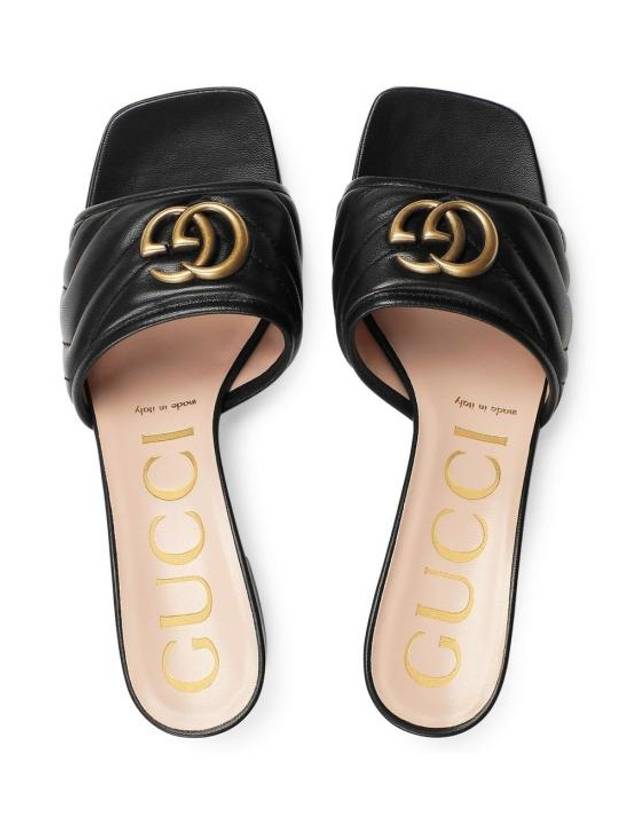 Double G Slide Sandal Heels Black - GUCCI - BALAAN 4