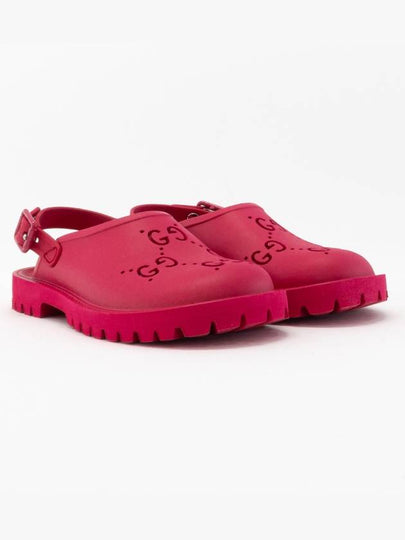 Kids GG Logo Rubber Sandals Pink - GUCCI - BALAAN 2