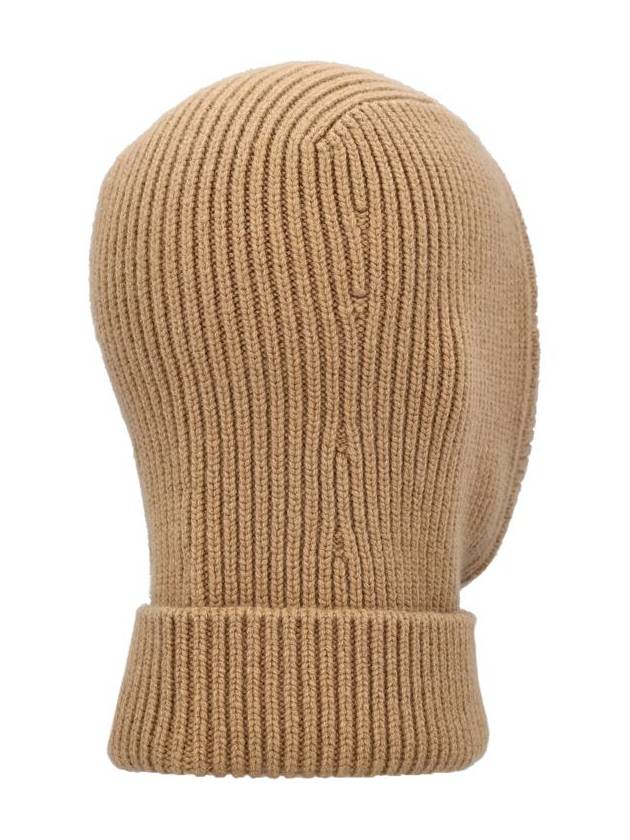 FF Logo Wool Balaclava Beige - FENDI - BALAAN 4