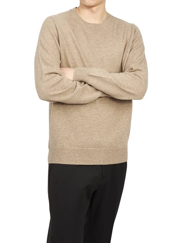 Men's Crew Neck Cashmere Knit Top Beige - DRUMOHR - BALAAN 6