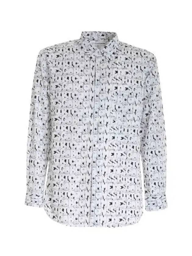 All-Over Print Long-Sleeved Shirt White - COMME DES GARCONS - BALAAN 2