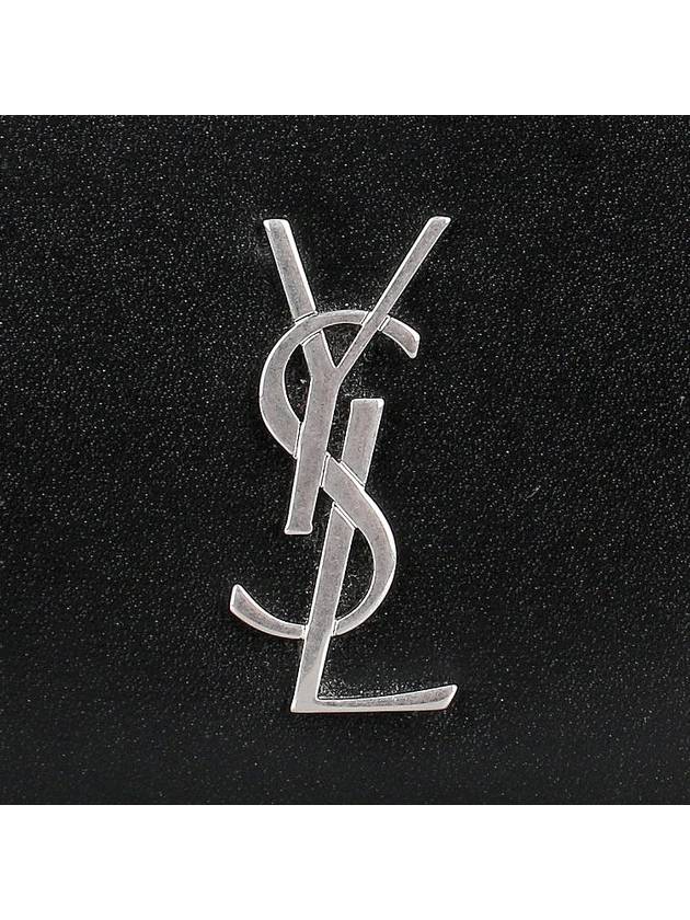 Monogram Zipper Silver Card Wallet Black - SAINT LAURENT - BALAAN 7