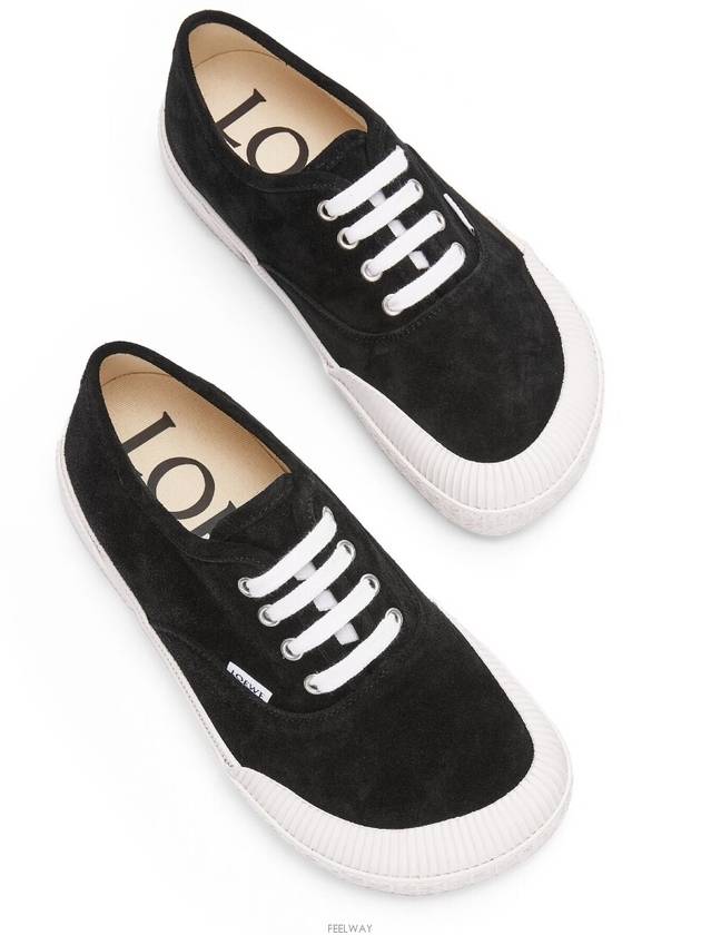 Terra Vulca Suede Low Top Sneakers Black - LOEWE - BALAAN 6