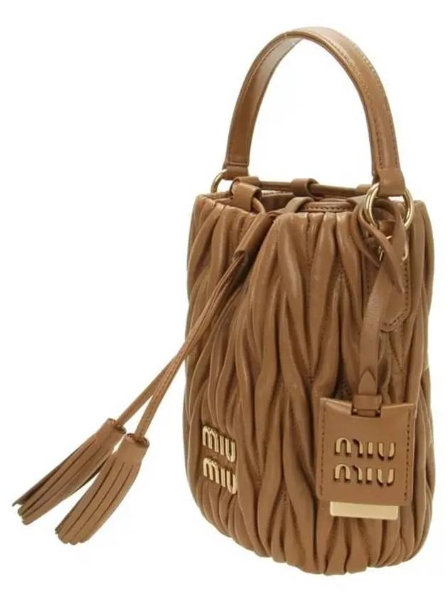 Matelasse Nappa Leather Bucket Bag Brown - MIU MIU - BALAAN 3