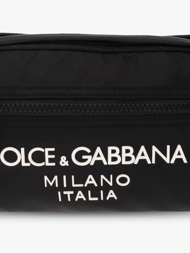 Logo Rubberized Nylon Small Belt Bag Black - DOLCE&GABBANA - BALAAN 7