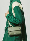 Piping leather strap flap mini bag utility key ring basil - S SY - BALAAN 5