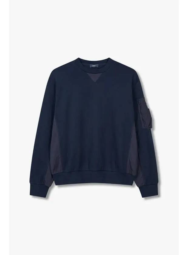 Men s Nylon Block Cargo Sweatshirt Navy - HERNO - BALAAN 1