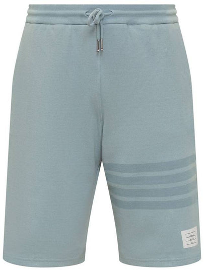 Men's Double Face 4 Bar Knit Sweatshorts Light Blue - THOM BROWNE - BALAAN 2