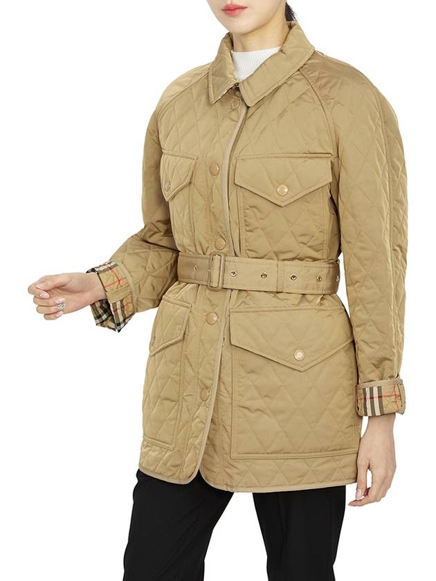 Women's Kemble Diamond Quilted Jacket Beige - BURBERRY - BALAAN 8