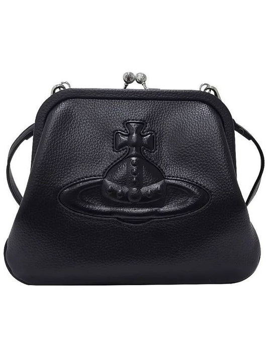 Leather Embossing Logo Clutch Bag Black - VIVIENNE WESTWOOD - BALAAN 2