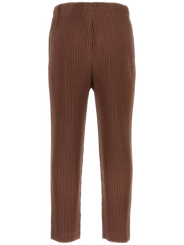 Pleated Straight Pants Brown - ISSEY MIYAKE - BALAAN 3