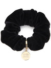 Medal Logo Velvet Scrunchie Black - MIU MIU - BALAAN 3