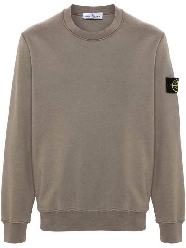 Compass Patch Cotton Sweatshirt Noce Grey - STONE ISLAND - BALAAN 1