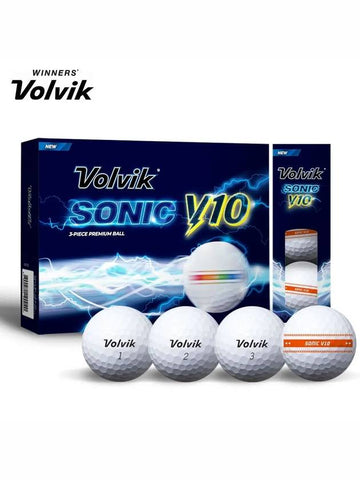 Golf Ball Sonic V10 Soft Track 3 Piece Orange 1 Dozen 12 Balls - VOLVIK - BALAAN 1