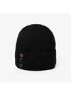 Embroidered Bear Knit Wool Beanie Black - POLO RALPH LAUREN - BALAAN 4